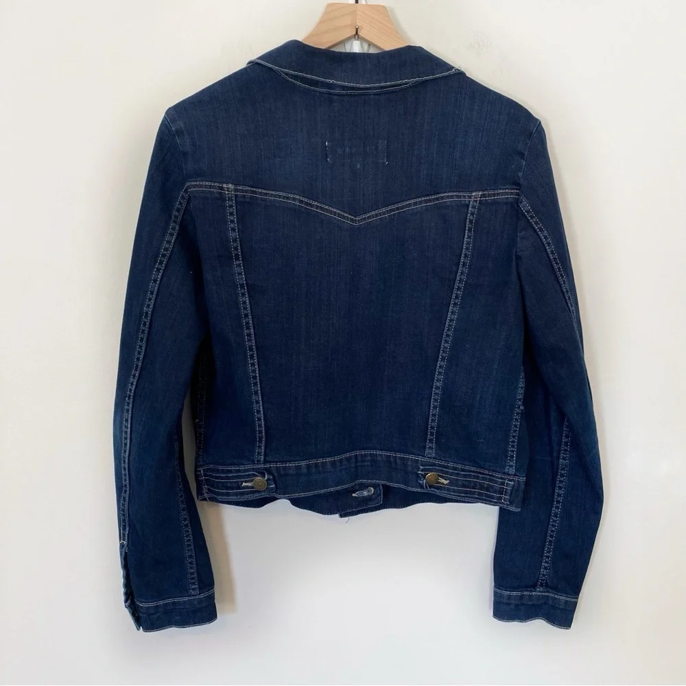 JIGSAW Classic Waist Length Denim Jacket in Dark Indigo size Women’s 12